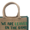 3x Jutové Tašky s Potlačou - We are Leaves - Žltá, Modrá a Prírodná