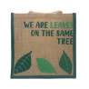 3x Jutové Tašky s Potlačou - We are Leaves - Žltá, Modrá a Prírodná