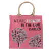 3x Jutové Tašky s Potlačou - We are Flowers - Olivová, Ružová a Prírod