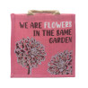 3x Jutové Tašky s Potlačou - We are Flowers - Olivová, Ružová a Prírod