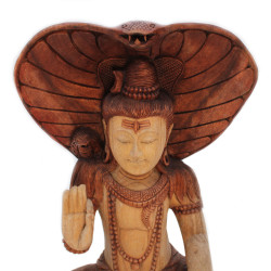 Ručne Vyrezávaná Socha Budhu - Shiva s Kobrou - 50cm