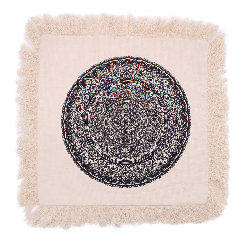 4x Bavlnená Mandala Obliečka - 45x45cm - Čierna