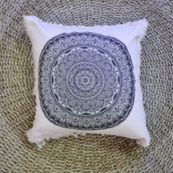 4x Bavlnená Mandala Obliečka - 45x45cm - Čierna