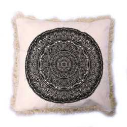 4x Bavlnená Mandala Obliečka - 45x45cm - Čierna
