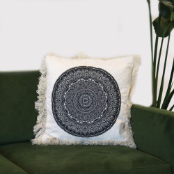 4x Bavlnená Mandala Obliečka - 45x45cm - Čierna