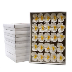 25x Mydlové Kvety pre Šikovné Ruky - Orchidea - Biela