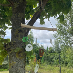 Zvonkohra z Recyklovaného Skla - Biela/Zelená/Hnedá