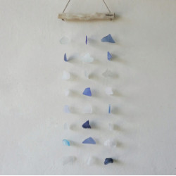 Zvonkohra z Recyklovaného Skla - Modrá a Biela