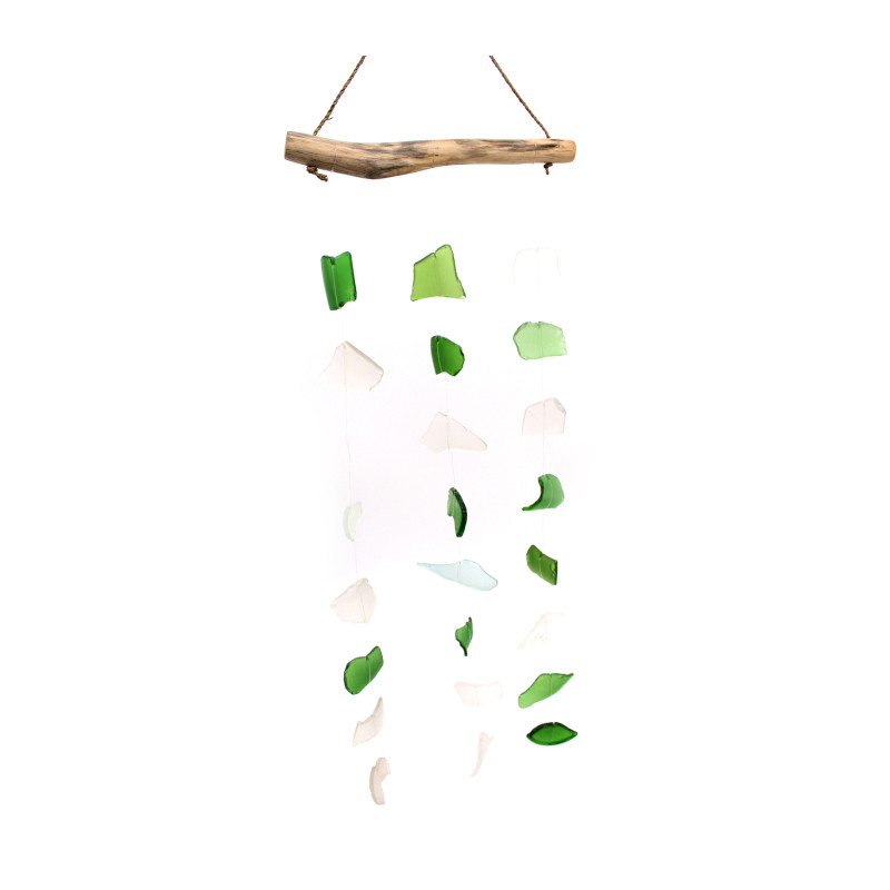 Zvonkohra z Recyklovaného Skla -Zelená a Biela