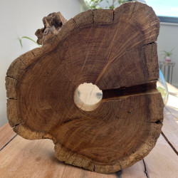 Roztavené Sklo na Dreve - Veľká Misa - Podsvietená - 30 cm
