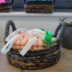 Košíky z Bananového Listu a Šedej Raffie- Súprava 2 kusov