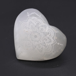 Selenitové Srdce - 7-8cm - Mandala Gravírované