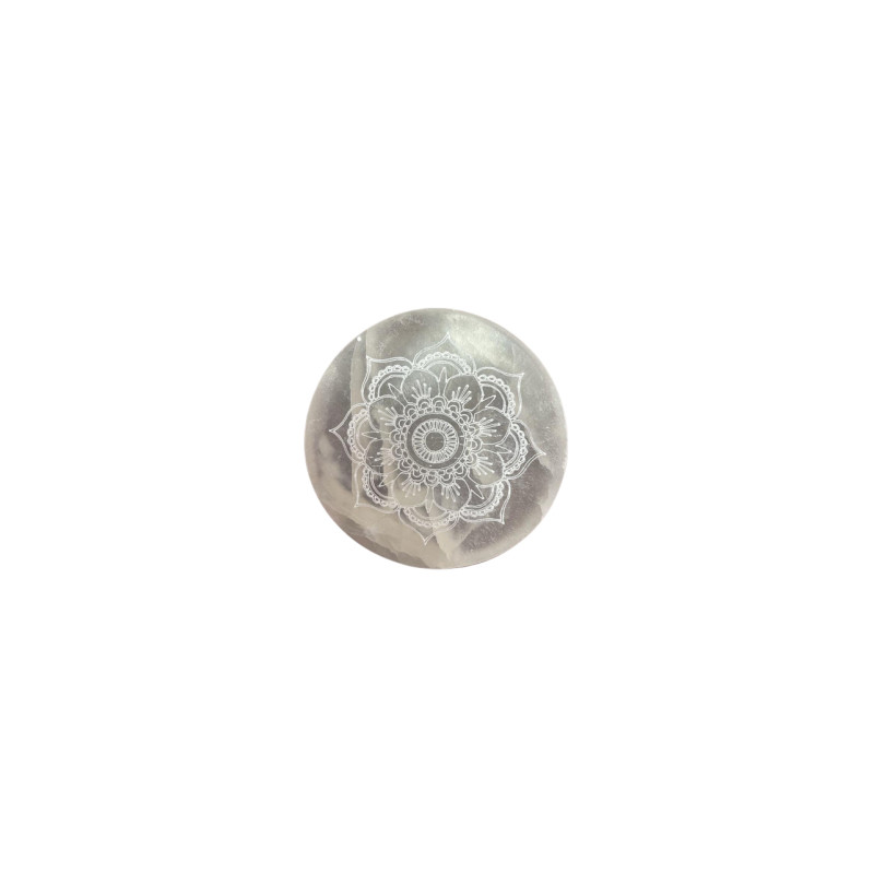 Malá Selenitová Podložka 8cm - Mandala
