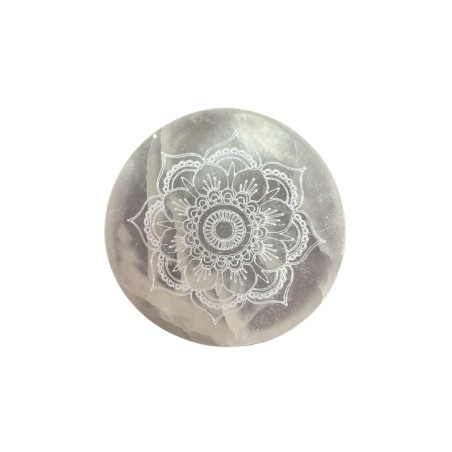 Malá Selenitová Podložka 8cm - Mandala