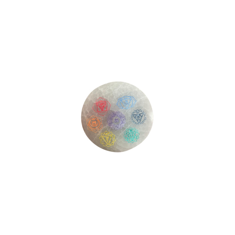 Malá Selenitová Podložka 8cm - Chakra - Farebná