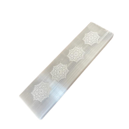 Plochá Selenitová Podložka 15cm - Mandala