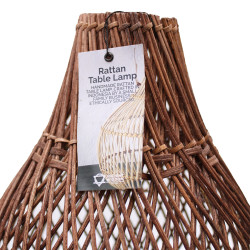 Stolová Lampa z Ratanu - Tmavo Hnedá