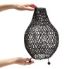 Stolová Lampa z Ratanu - Čierna