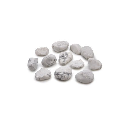 12x Stredne Africké Kamene - Biely Howlit - Magnezit