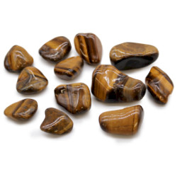 12x Stredne Africké Kamene - Tigrie oko - Zlaté