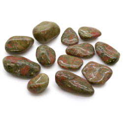 12x Stredne Africké Kamene - Unakite