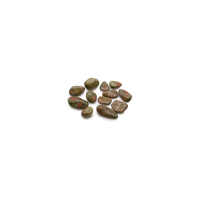 12x Stredne Africké Kamene - Unakite