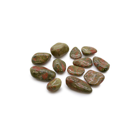 12x Stredne Africké Kamene - Unakite