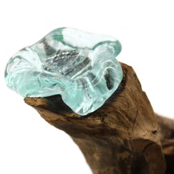 Roztavené Sklo na Dreve - Svietnik na 3 Sviečky