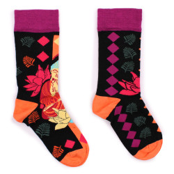 3x Bambusové Ponožky Hop Hare (41-46) - Ružový Buddha & Lotus 