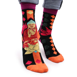 3x Bambusové Ponožky Hop Hare (41-46) - Ružový Buddha & Lotus 