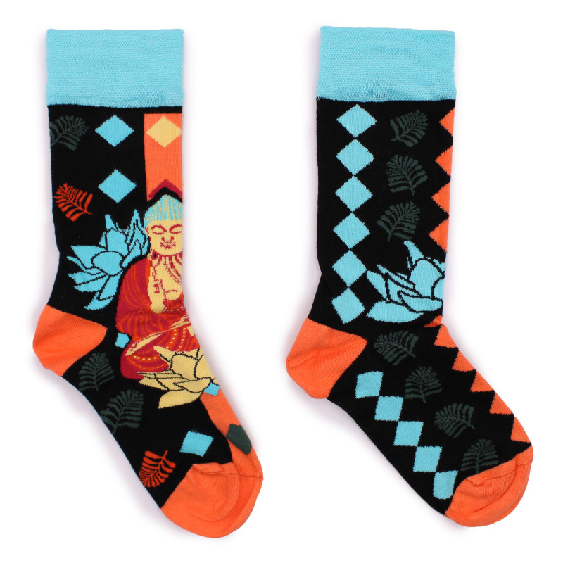 3x Bambusové Ponožky Hop Hare (41-46) - Modrý Buddha & Lotus 