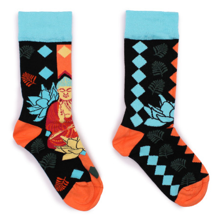 3x Bambusové Ponožky Hop Hare (41-46) - Modrý Buddha & Lotus 