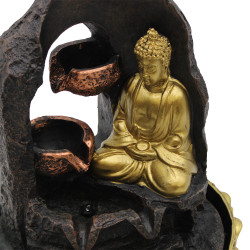 Stolová Fontánka - 30cm - Zlatý Meditujúci Budha