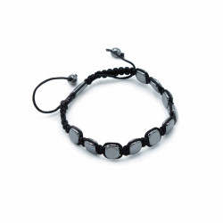 3x Magnetický Hematitový Náramok Shamballa - Zaoblené Rohy