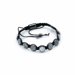 3x Magnetický Hematitový Náramok Shamballa - Krúžky Ploché
