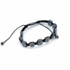 3x Magnetický Hematitový Náramok Shamballa - Šesťuholníkové Lebky