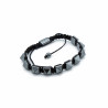 3x Magnetický Hematitový Náramok Shamballa - Špicaté Pyramídy
