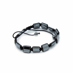 3x Magnetický Hematitový Náramok Shamballa - Dvojité Kocky
