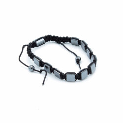 3x Magnetický Hematitový Náramok Shamballa - Ploché Kocky