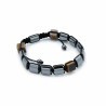 3x Magnetický Hematitový Náramok Shamballa - Kocky - Tigrie Oko