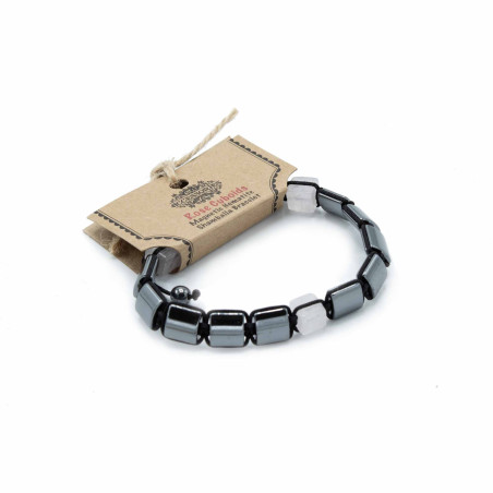 3x Magnetický Hematitový Náramok Shamballa - Kocky - Ruženín