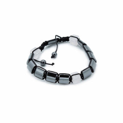 3x Magnetický Hematitový Náramok Shamballa - Kocky - Ruženín