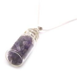 Náhrdelník Zo Vzácnych Kameňov vo Fľaške - Amethyst