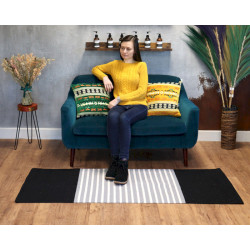 Koberec z Indickej Bavlny - 70x170cm - Čiernošedý