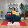 Koberec z Indickej Bavlny - 70x170cm - Červenoružový