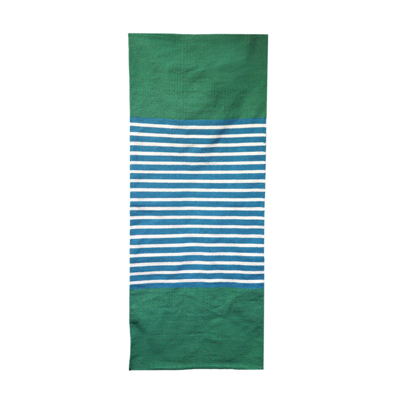 Koberec z Indickej Bavlny - 70x170cm - Modrozelený