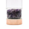 Fľaška na Čaj z Krištáľového Skla - Rose Gold - Amethyst