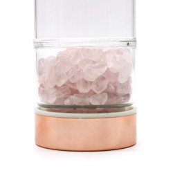 Fľaška na Čaj z Krištáľového Skla - Rose Gold - Ruženín