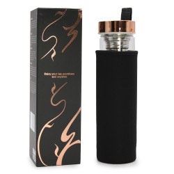 Fľaška na Čaj z Krištáľového Skla - Rose Gold - Ruženín