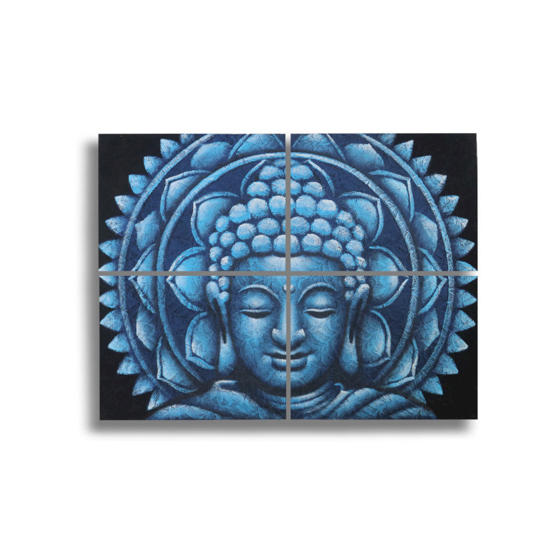 Detail Brokátu Modrý Buddha Mandala Obraz 30x40cm x 4